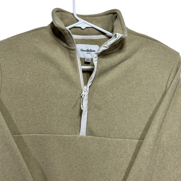 Goodfellow & Co Other - Goodfellow & Co Mens Tan Fleece Quarter Zip Pullover Mock Neck Jacket Size M NEW